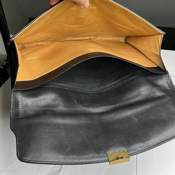 Gucci Black Logo Canvas and Leather Envelope Clutch Bag - Picture 6 of 10